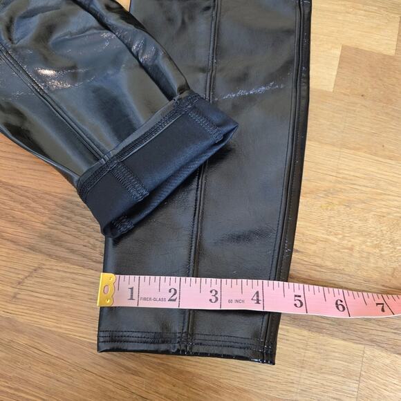 SPANX SP Faux Patent / Faux Leather Shaping Leggings — Classic Black, Size SP - Picture 14 of 14